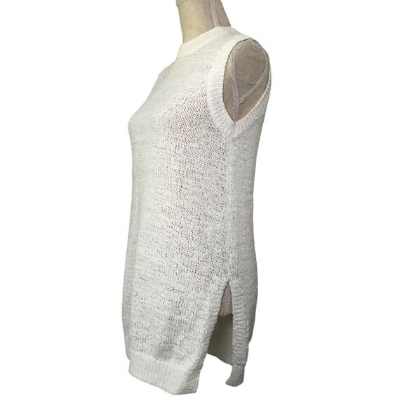 Theory - Meenaly Sleeveless Loose Knit Sweater in Ivory Size Medium - Picture 4 of 13
